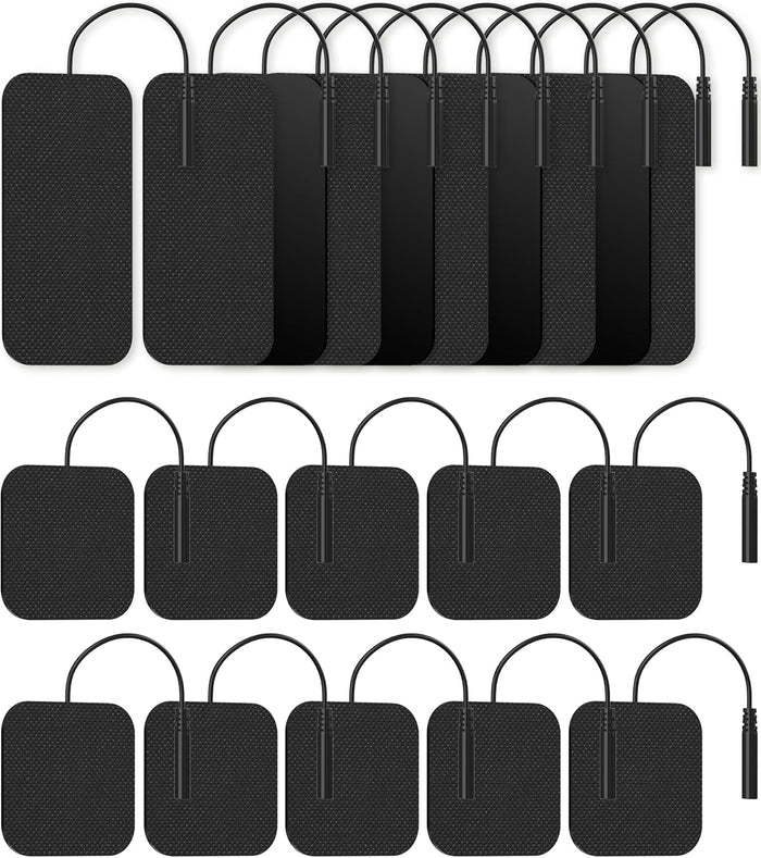 TENS Unit Replacement Pads, Nursal Reusable Self-Adhesive Electrodes Pads 20 Packs 2x2” 2x4”, Latex Free Pigtail TENS Pads, Compatible with TENS 7000, AUVON TENS, Etekcity, Nicwell Care Tens