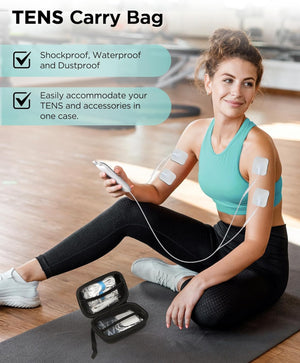 NURSAL Dual Channel 3 - in - 1 TENS Unit Muscle Stimulator, EVA Travel Case Electronic Pulse Massager, 24 Modes TENS EMS Machine - Nursal