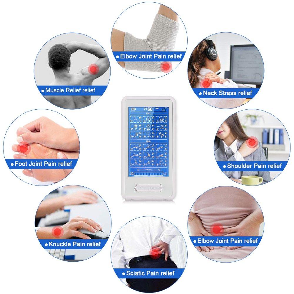 Touch Screen TENS EMS Combination Unit with 8 Pads Therapy Machine – Nursal